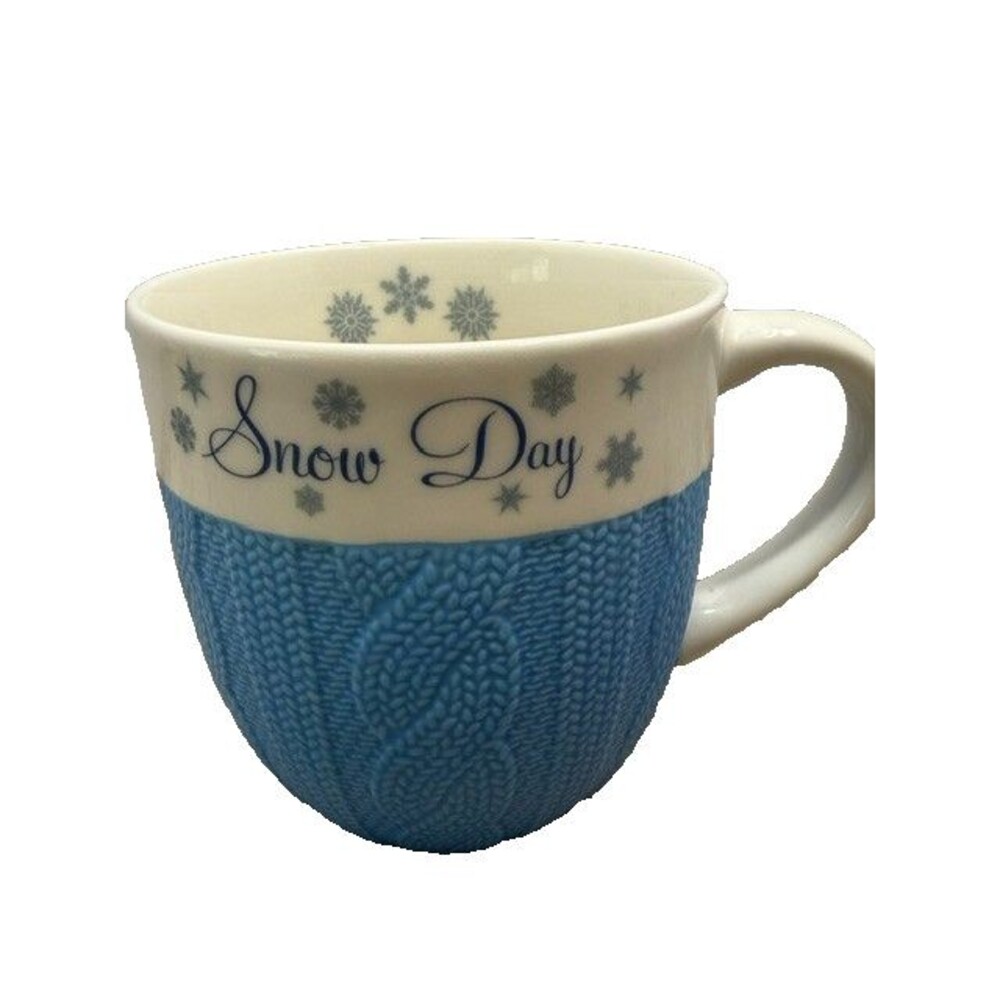 Pfaltzgraff Snow Day 16 oz Sweater - Coffee Tea Ceramic Cup Mug - Texturized